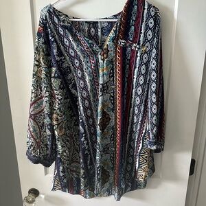 Sami & Jo Vibrant Patterned Tunic Top